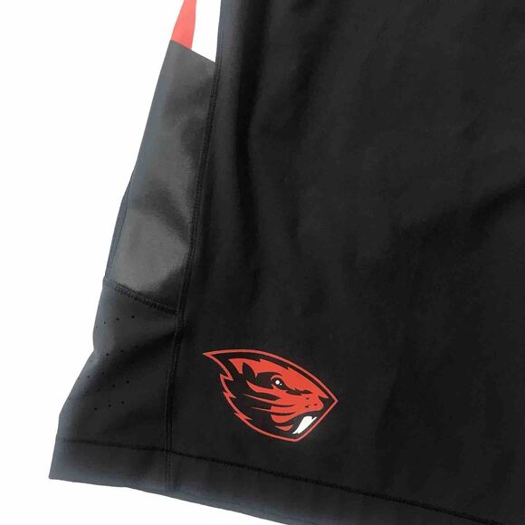 Nike OSU Oregon State Beavers Dri Fit Black Orange Football Shorts Mens L Large - Picture 4 of 12
